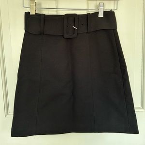 Belted Black Skirt